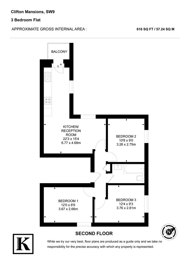 Flat 8 Clifton Mansions, 427 Coldharbour Lane, Bri