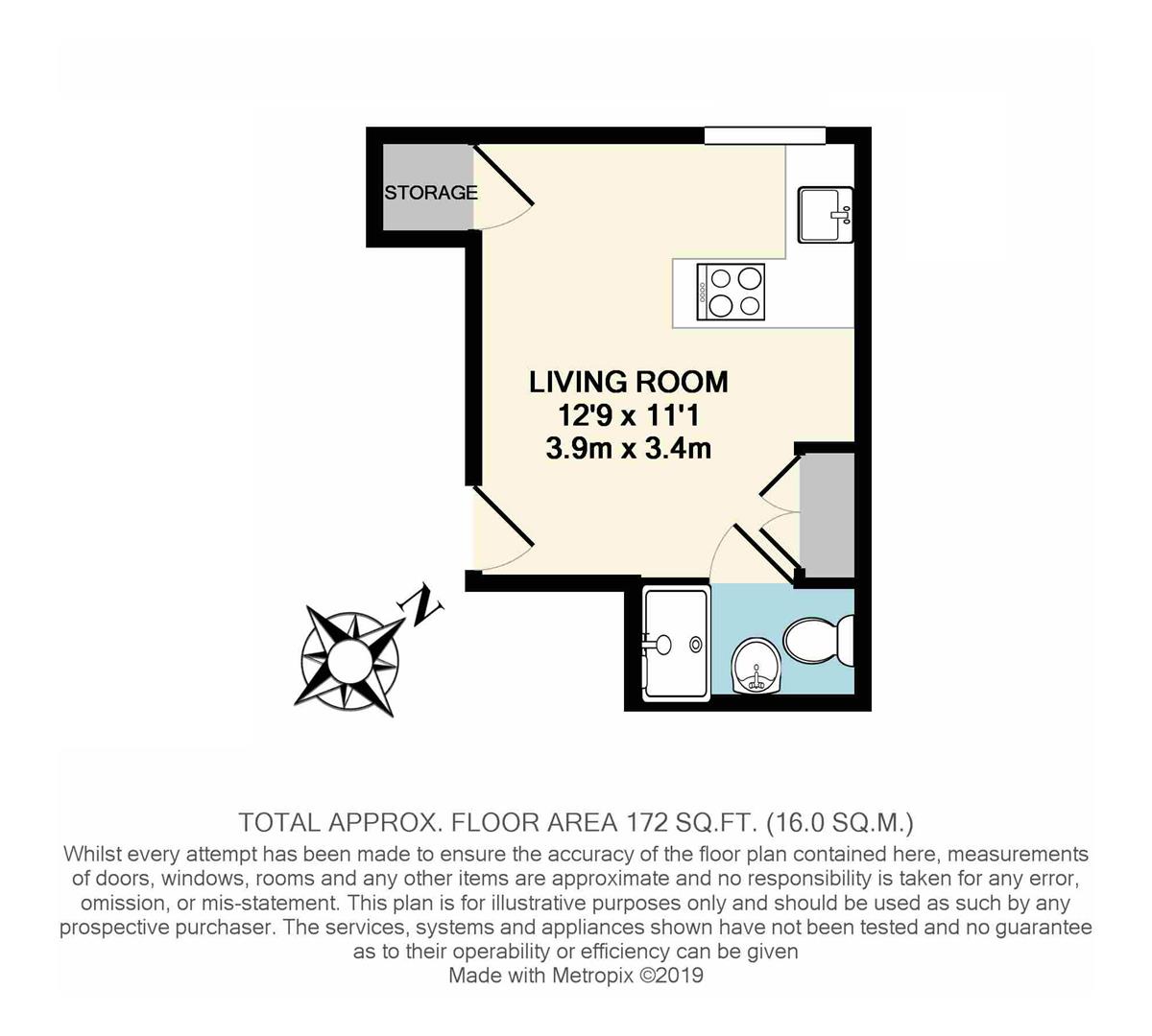 Flat 1 112 Tooting High Street SW17 floorplan colo