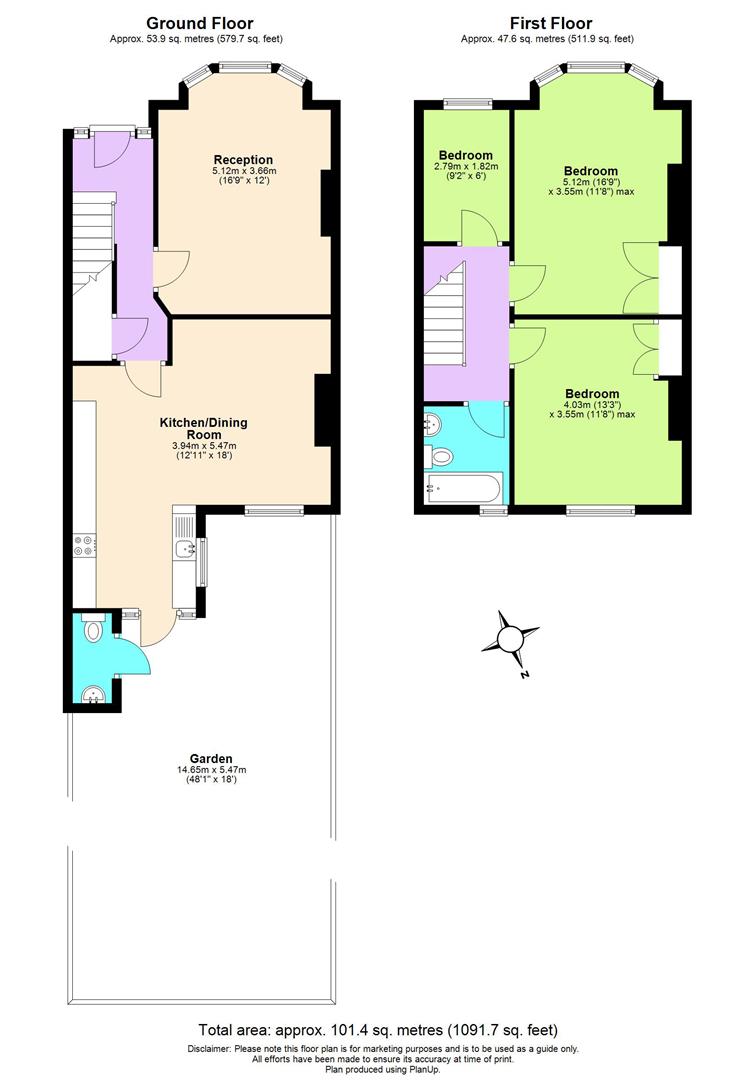 10 Melrose Avenue CR4 2EG - floorplan.JPG