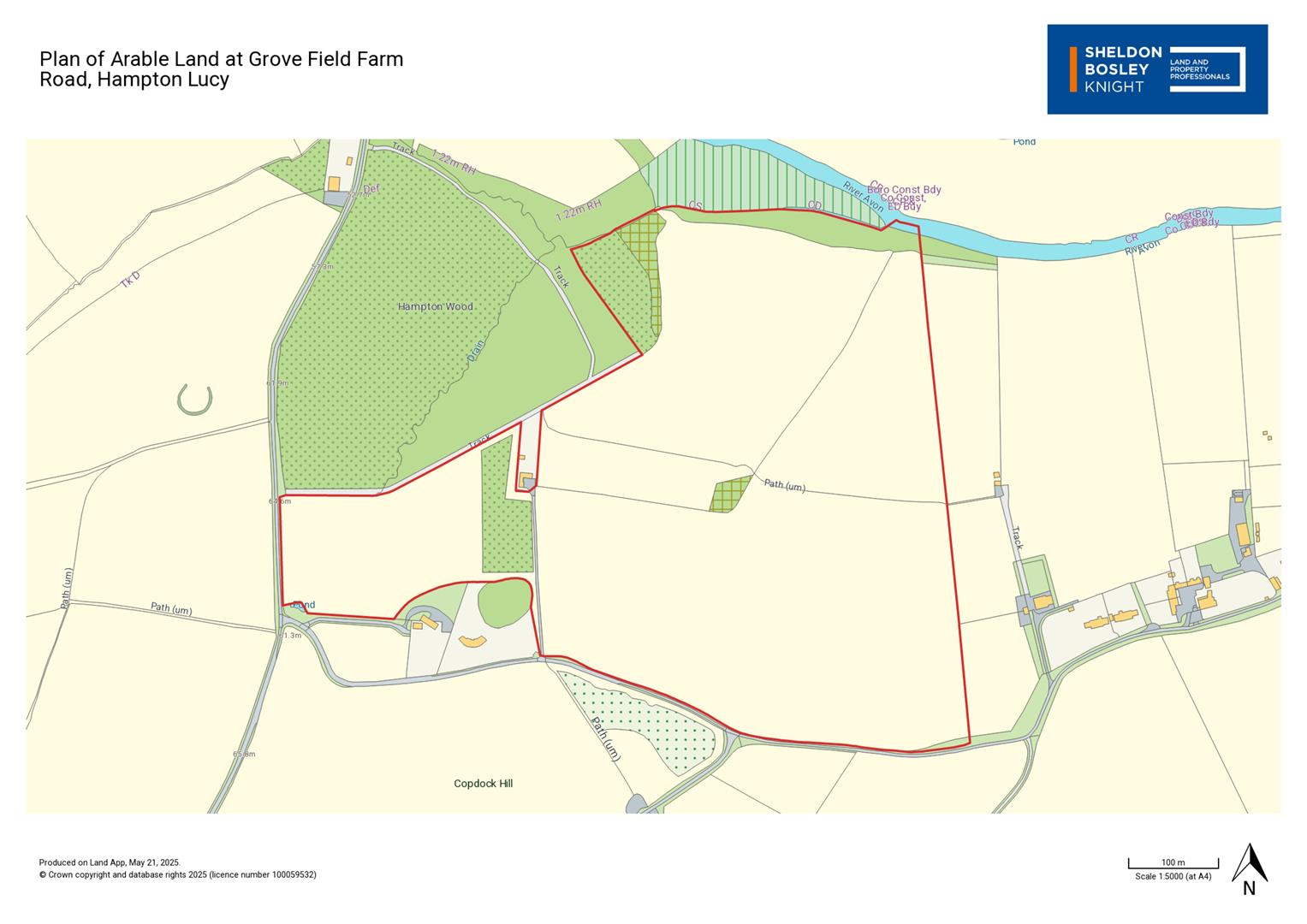 Plan of Arable Land at Grove Field Farm Road, Hamp